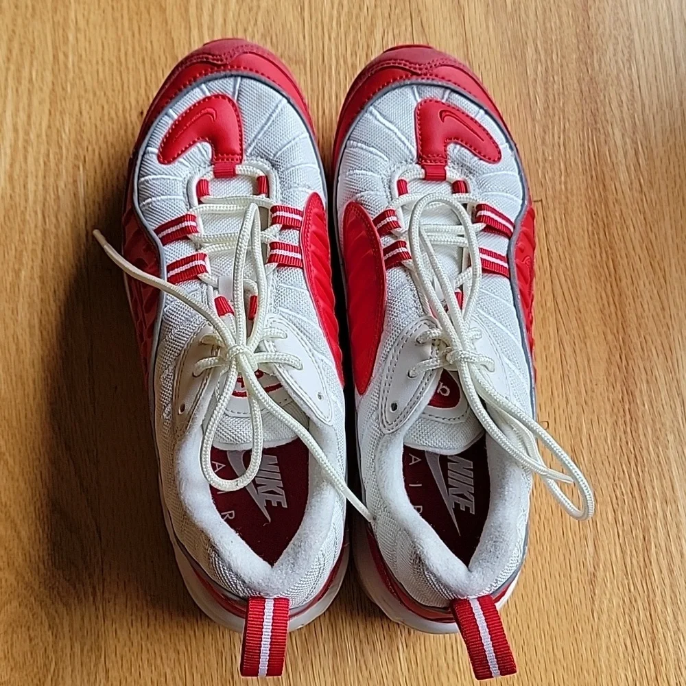 Nike Air Max Red White Youth Unisex Sneaker Leather & Mesh Upper